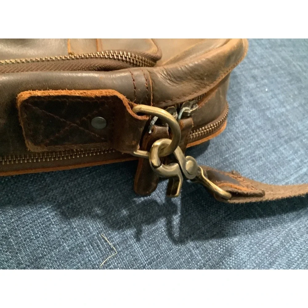 Vintage Genuine Leather Briefcase Men's  Laptop Messenger Bag